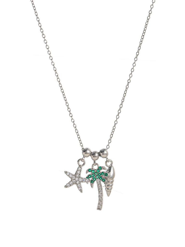 Pendant Simple Key Butterfly Love Starfish Zircon Pendant Cute Fashion Necklace Female