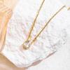 Gold Zircon Water Drop Pendant Necklace with Titanium Steel Pear-Shaped Clavicle Chain
