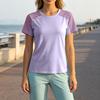 Women Outdoor Sports Breathable Sweat Absorption Short Sleeve Shirt High Elastic Quick Dry Loose Fit Fitness T Shirt Suitable for Training