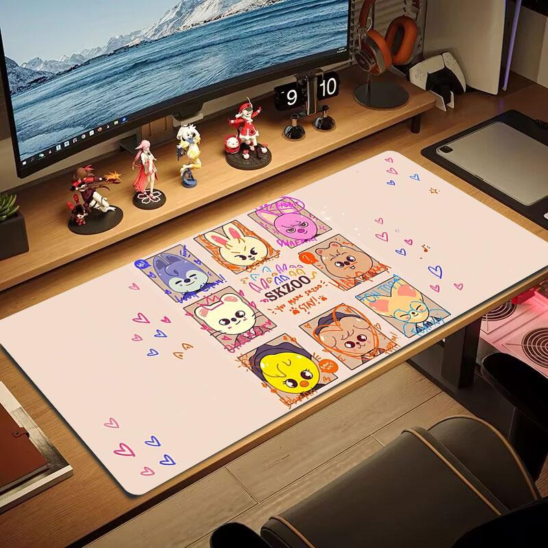 Animal Friends Large Size Mouse Pad Large Gaming Table Cushion Nonslip Laptop Tablet Big Mousepad Xxl Mat Mini Pc Playmat With Lock Edge