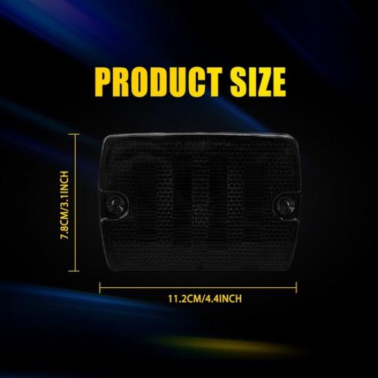 Smoked Square Front Side Bumper Marker Housings Light 87-95 For Jeep Wrangler YJ