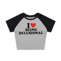 European and American Style T-shirt Summer New Letter Street Trend Short Slim Women's Clothing Wholesale