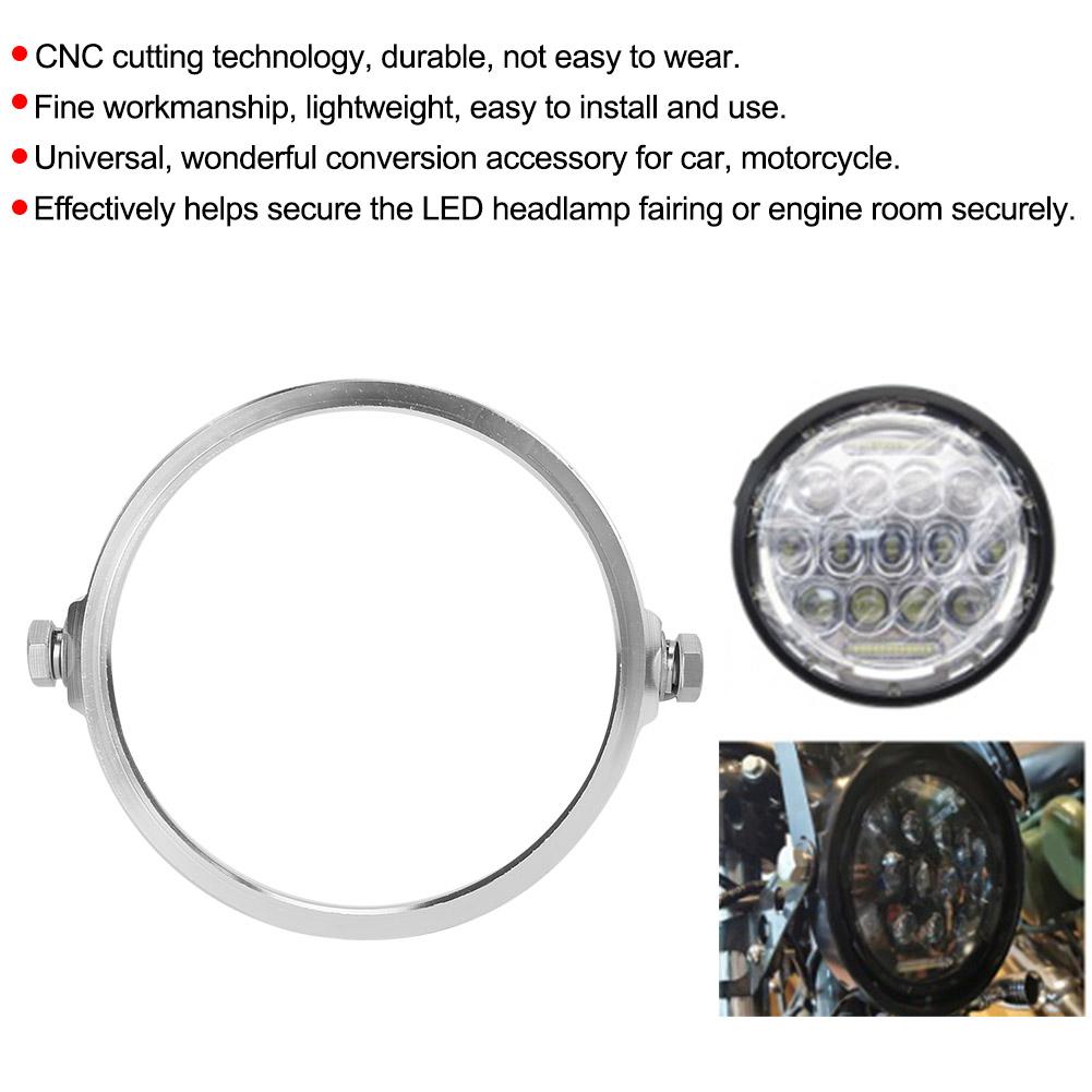 Aluminium Alloy   5.75in Round Headlight Mounting Bracket for Motorcycle Conversion