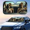 Skeleton Man Is Driving Sun Visor Foldable Universal Car Windshield Sun Shade UV Protection Heat Insulation Foldable Cover