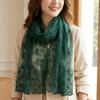 Long Thin Lace Scarf Elegant Headscarf Retro Embroidered Flower Shawl Women's Wear