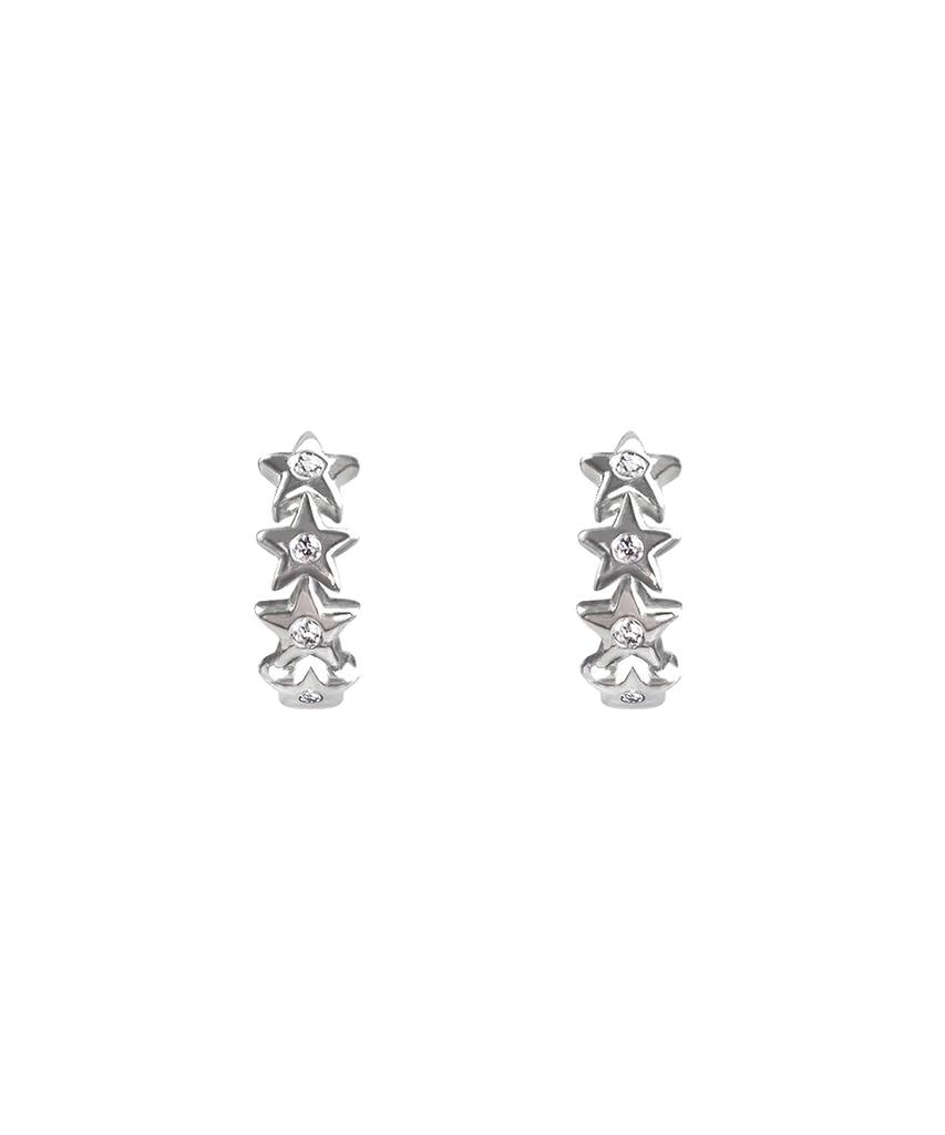 Vvv Line Star One-Touch Ring Earrings