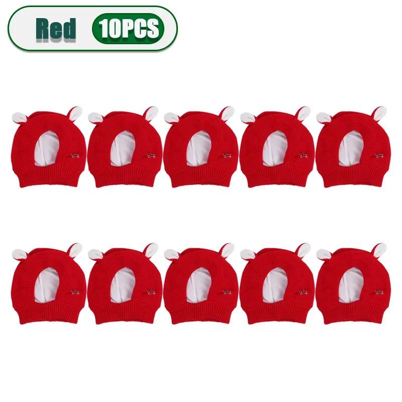 1-10PCS Autumn Winter Pet Ear Protector Knitted Dog Hat Warm Elastic Ear Cover Windproof Comfortable Cold Weather Accessory