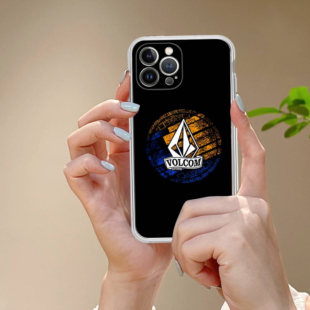 V-Volcom LOGO Fashion Phone Case For IPhone 17 16 15 Plus 14 13 Mini 12 11 Pro Max Soft Shell Cover
