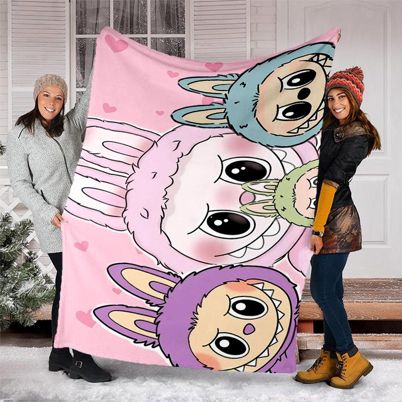 labubu printed throw blanket—lightweight,soft,warm;versatile blanket for all seasons—perfect as &air-conditioning throw,nap blanket
