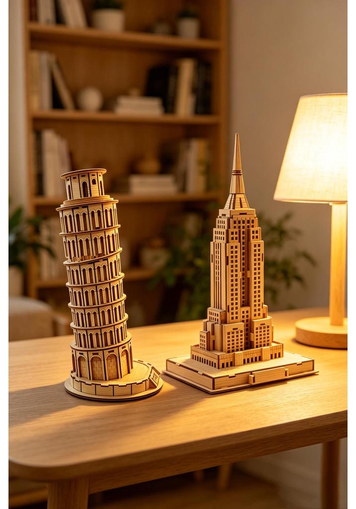 Handmade 3D Wooden Eiffel Tower Puzzle Ornament