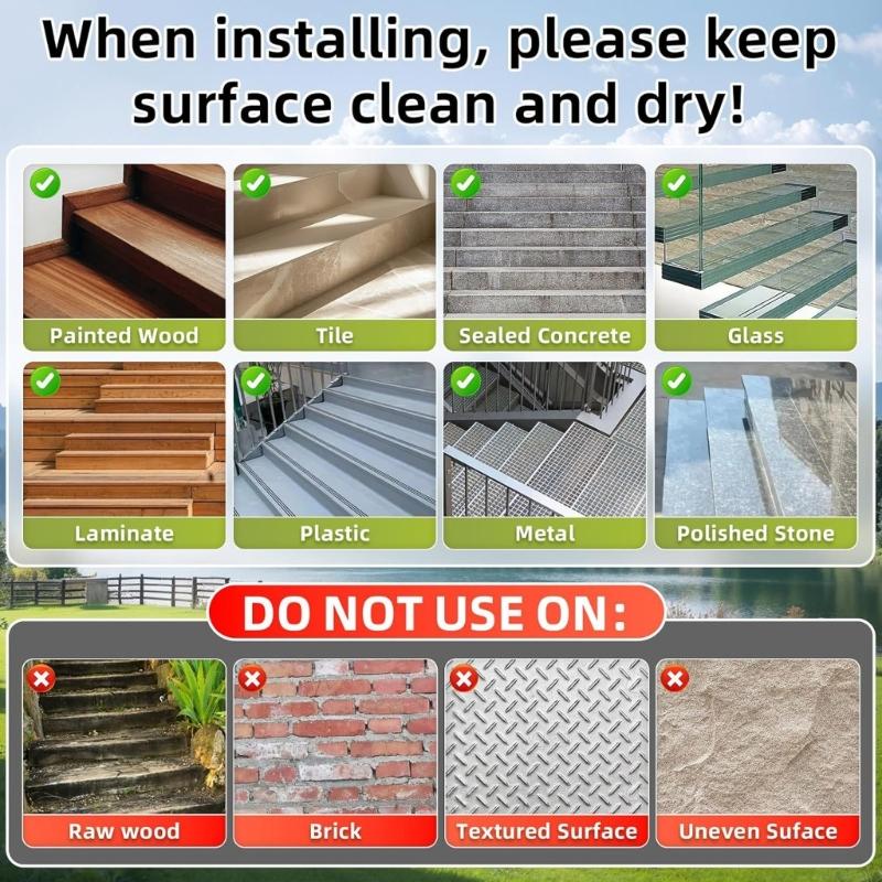 PVC Antislip Floor Tape Strips Roll With Adhesive Backing For Enhances Safety Stair Step Bathroom And Kitchen Waterproof