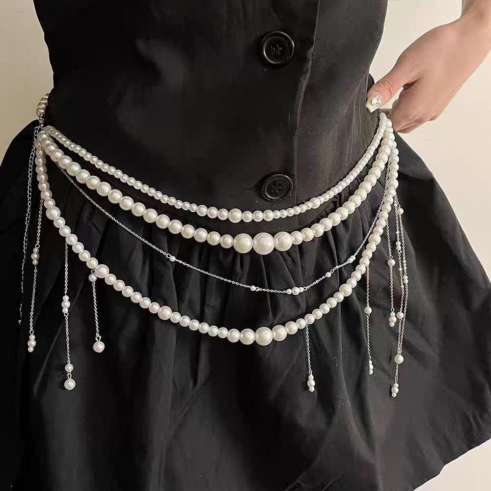 Clothing Accessories Pearl Pendant Belt Strap Multilayer Party Belt Casual Wear