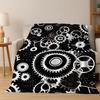 Mechanical Gear Punk Flannel Blanket Soft Warm Throw Blanket for Hom Bed Bedroom Living Room Office Travel Camping Picnic Gift