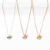 Convex Heart Q Charm Silver Necklace