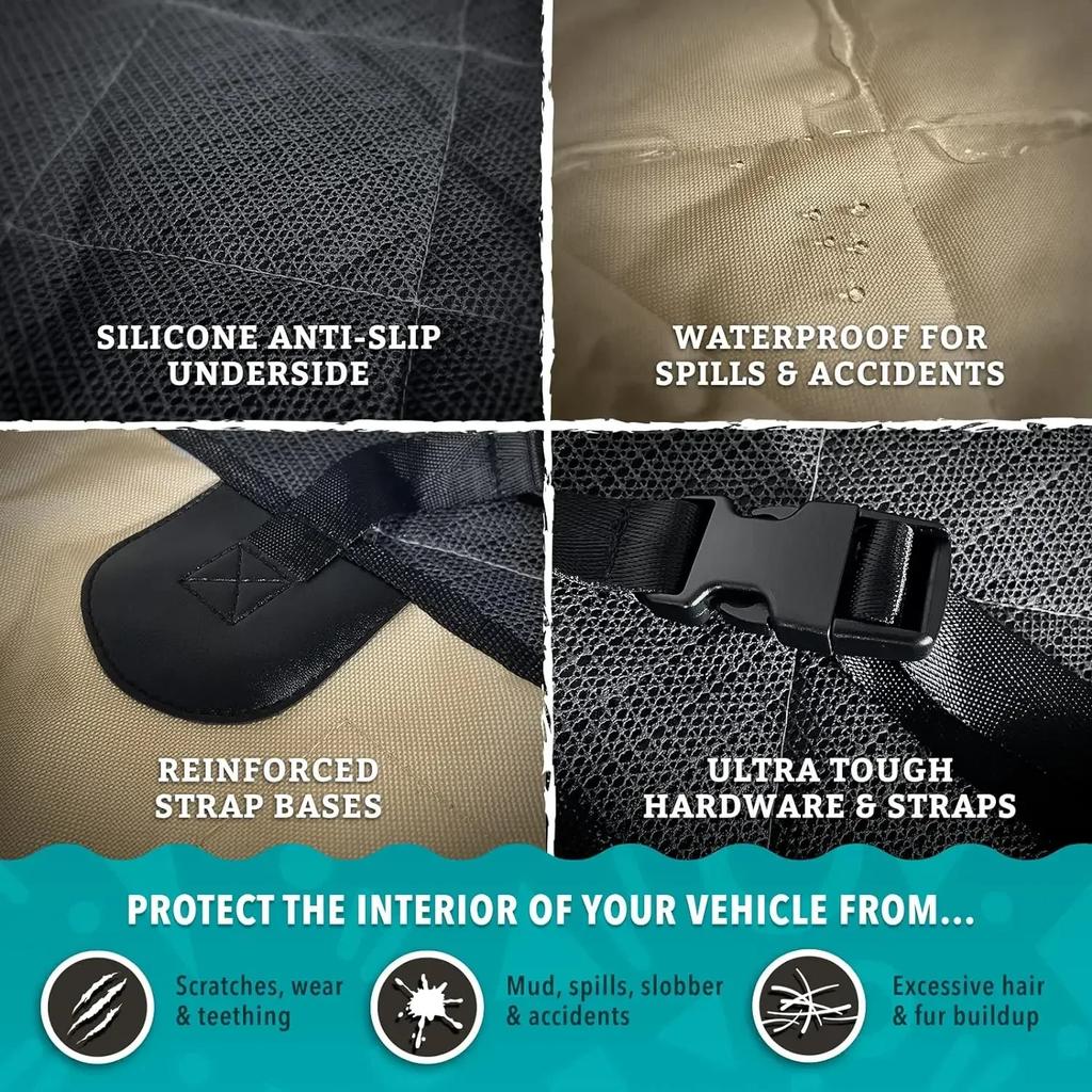 FrontPet Cargo Cover for Dogs, Water Resistant Pet Liner Dog Seat Mat for SUVs Sedans Vans with Bumper Flap Protector