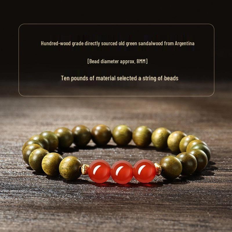 Premium Green Sandalwood & Wenge Bracelet for Men & Women - High Density, Collection Grade