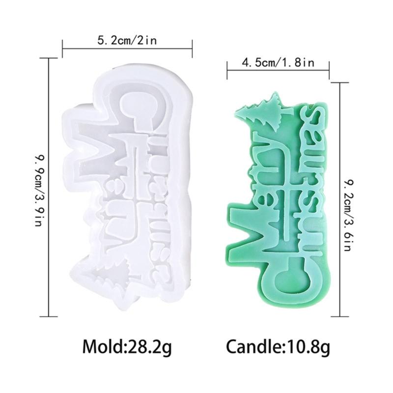 Merry Christmas Silicone Mold Heat Resistant Food Grade Silicone For Handmade Candle Chocolate Baking Holiday Decoration