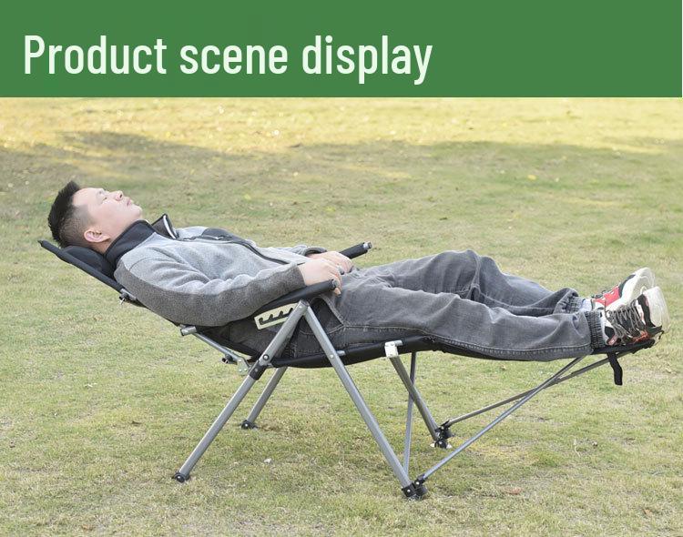 Portable High-Back Folding Outdoor Lounger with Armrests and Added Cotton - Ideal for Camping, Beach, Lunch Breaks, and Sea Dog Relaxation.