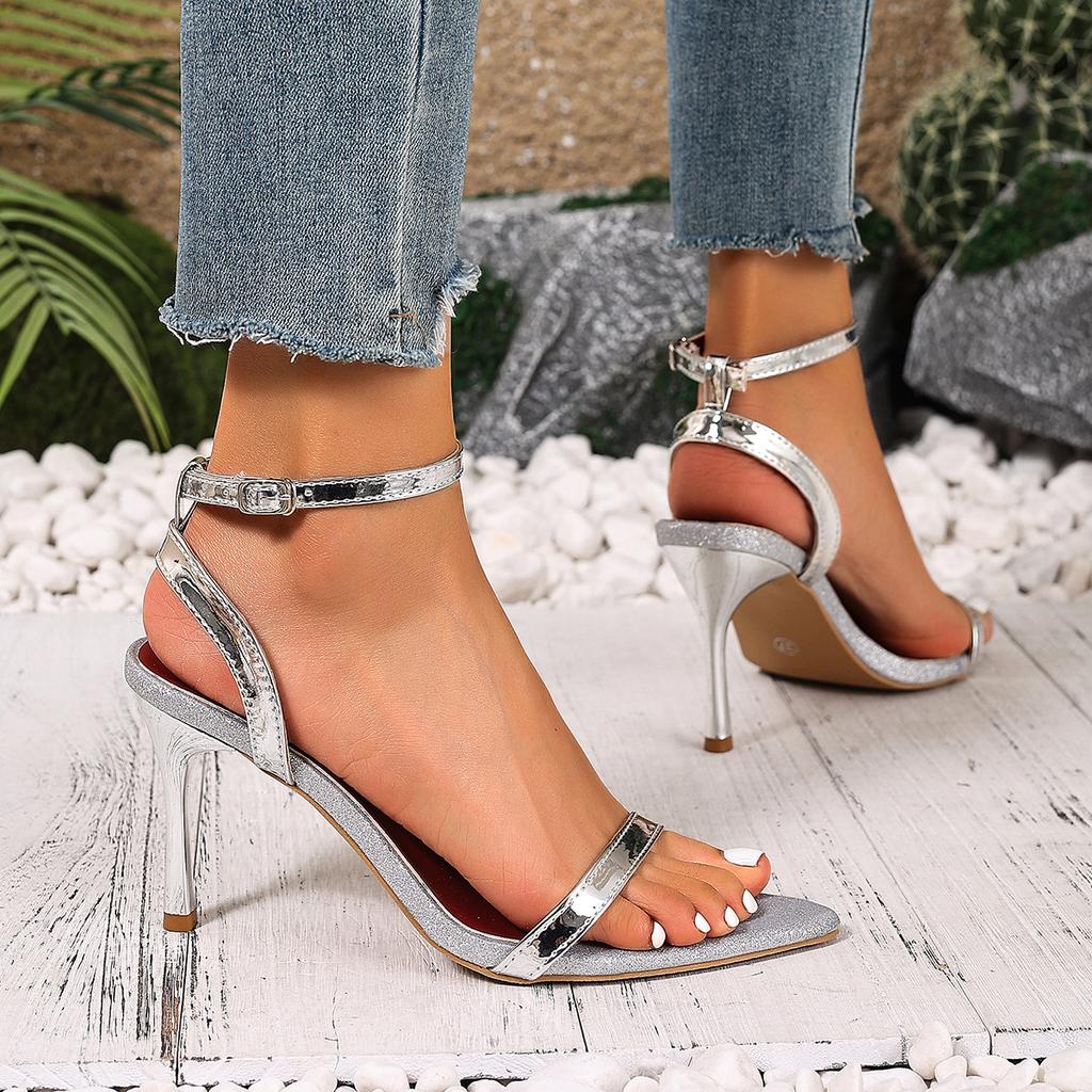 Damen Sandalen Sommer Designer Schnallenriemen Sandalen Damen Sexy Offene Zehen Hochhackige Schuhe Hochzeit Stripper High Heels Schuhe Trend High Heels Schuhe Damen