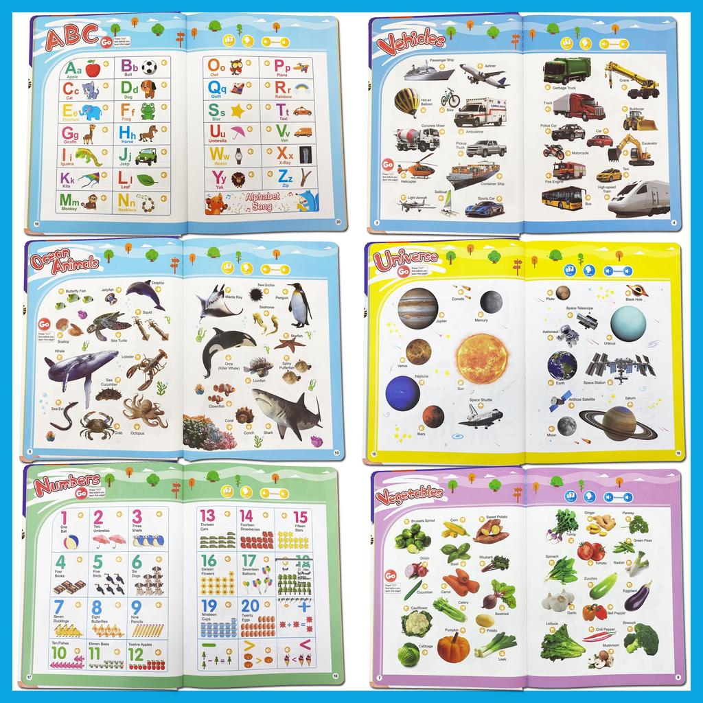 Femtos Alphabet Sound a Montessori talking book for learning through sound 300 basic English vocabulary colors and body sea Sound picture English