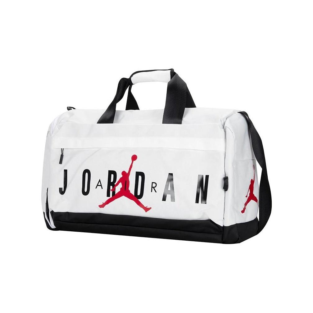 Jordan Unisex White Air Classic Large Logo Zipper Closure Polyester Travel Gym Bag Bags Fd7040-100