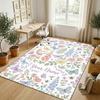Floral Brain Cosmic Theme Soft Crystal Velvet Rug Custom Name & Text Print Non Slip Floor Rug for Bedroom Living Room
