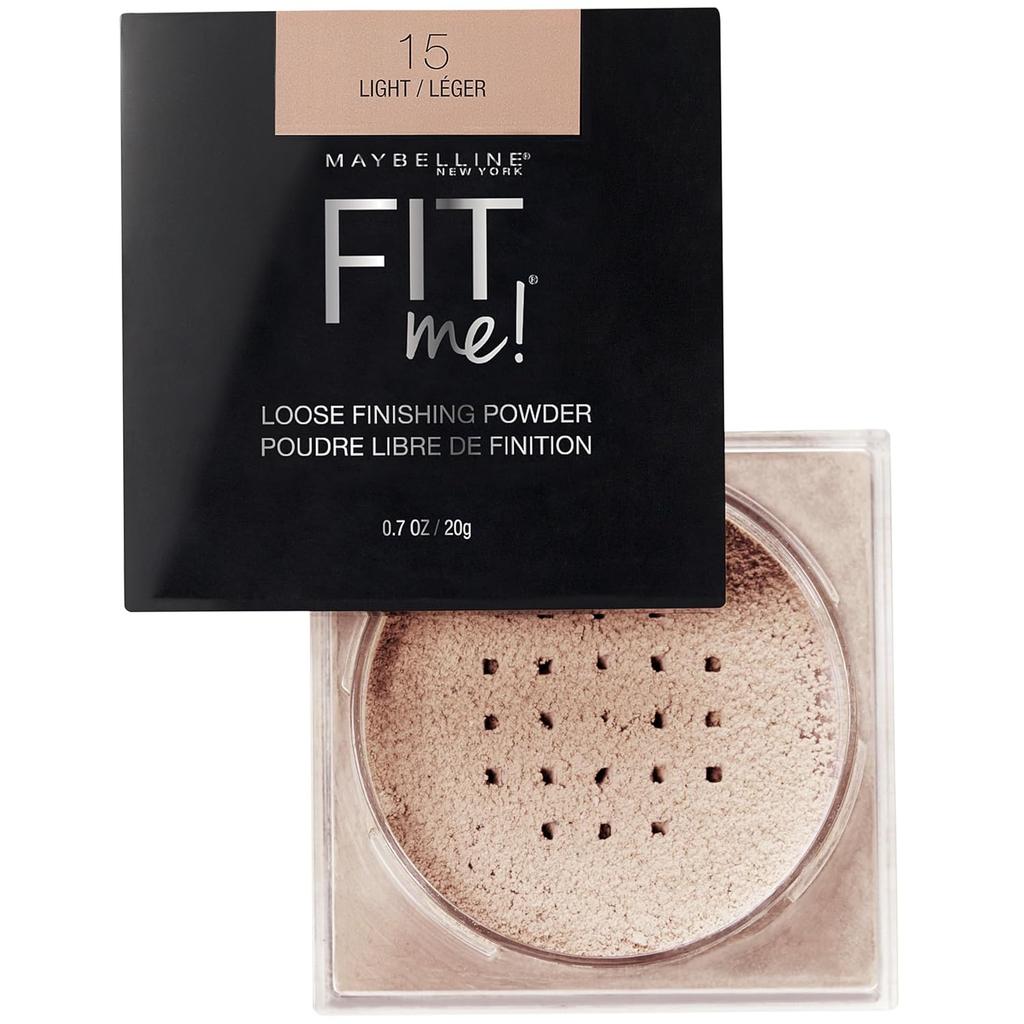 Maybelline New York Fit Me Loose Finishing Powder 20g 15 Light Lightweight Mineral Makeup Setting Powder For Shine Control Smooth Skin