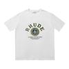 2023 Marchio trendy europeo e americano transfrontaliero RHUDE logo con lettera micro-etichetta motivo t-shirt a maniche corte uomo e donna high street larga h