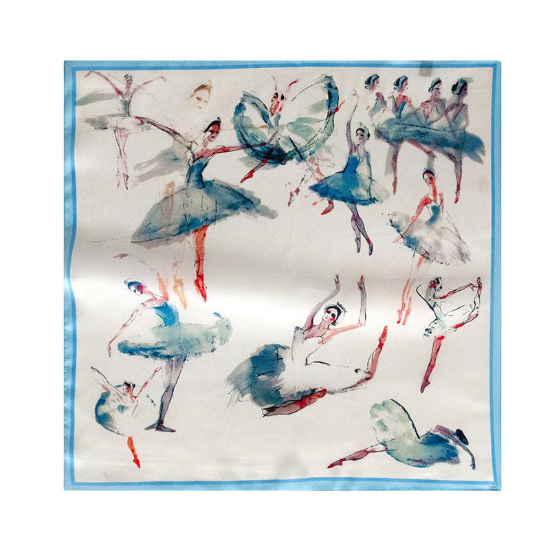 53Cm refreshing and skin-friendly 100% mulberry silk  small square scarf women's thin silk scarf neck advanced sense