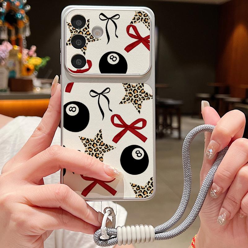 Colorful Bowknots Pattern Leather Lanyard Case For Samsung S26 S25 Ultra S24 S23 S22 Plus S21 FE A16 A17 A26 A36 A37 A54 A55 A56 A57 5G Cover