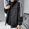 Jacke Herren Drei-Streifen Kapuzenjacke Plus Samt Gefütterte Jacke Jacke Baumwollgepolsterte Jacke Damenversion Kann Zweifach Geöffnet Werden.