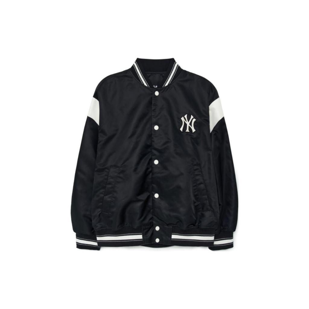 New MLB Nylon Varsity Jackets Coats Unisex Black 3AJPV0331-50BKS