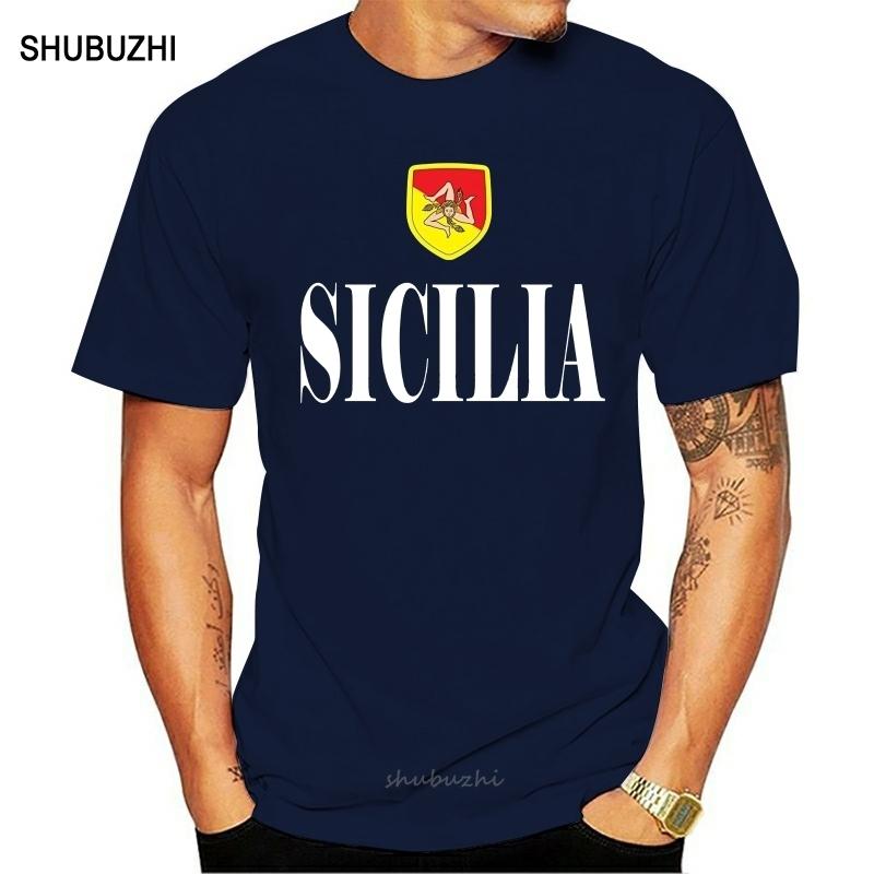 

Cool Man Sicily Italy Tshirt Sicilian Flag Sicilia Funny Tee men cotton tshirt summer brand teeshirt euro size S