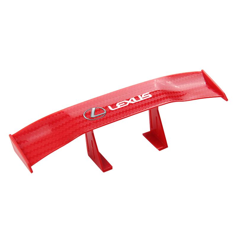 

Mini Spoiler 3D Rear Trunk Wing Boot Lip Spoiler Stickers For Lexus F-SPORT ES RX NX LS UX LM LX GX LC RZ IS CT GS RC HS SC TX L красный
