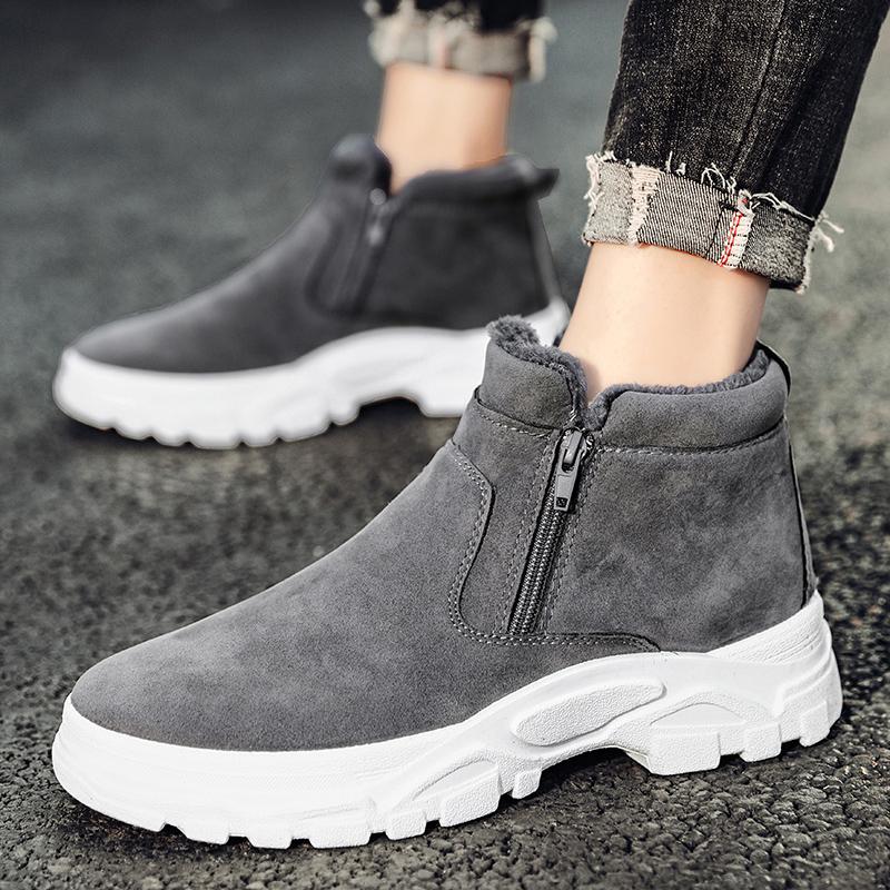

Snow Men Boots Unisex Winter Shoes Outdoor Shoes For Men Male Shoe Waterproof Men s Boots Ankle Boots Work Padded Velvet Shoes 44 сірий колір
