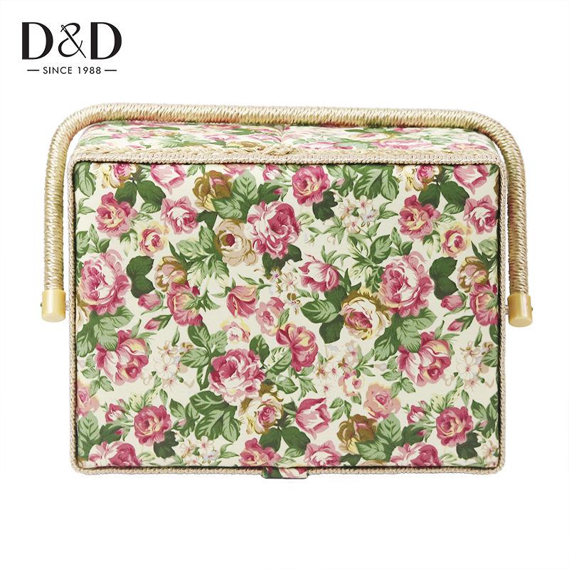 European Style Large Household Sewing Kit - Portable Fabric Storage Basket with DIY Supplies, Needle, and Thread.