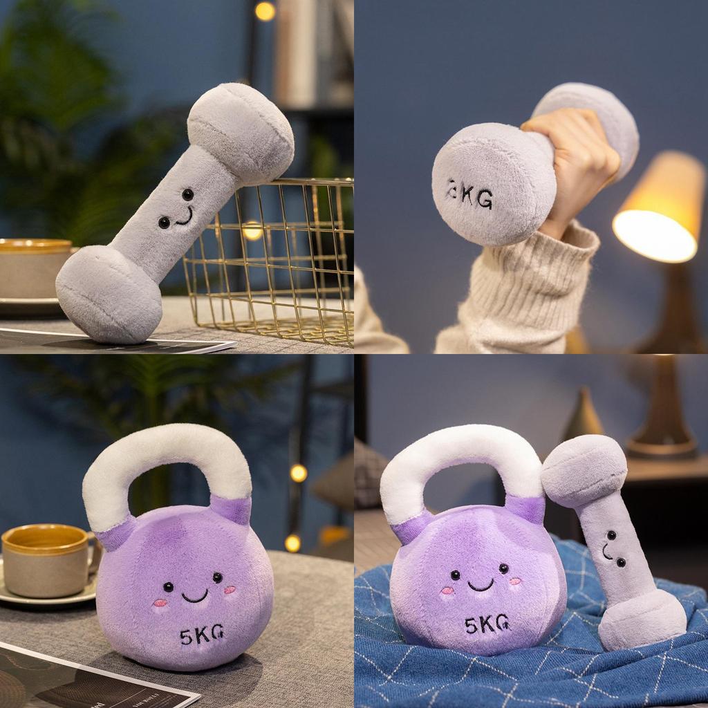 Adorable Plush Kettlebell And Dumbbell Toy Figurines Perfect For Gym Decor And Gifts