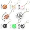 Ball Keyboard Keychain Fidget Toys Push Bubble Stress Relief Sensory Toys Basketball Football Keyboard Clicker For Kids Adults