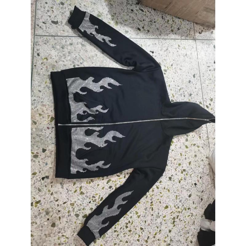 Womens Oversized Hooded Sweatshirt With Butterfly Print Y2K Style Fall Winter Casual Top
