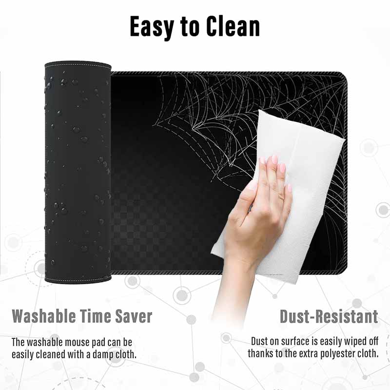HD Large Gaming Mousepad Spider Web Mouse Mat Big Desk Pads Desk Protector Non-Slip Rubber Mouse Pad XXL Big Keyboard Table Mat