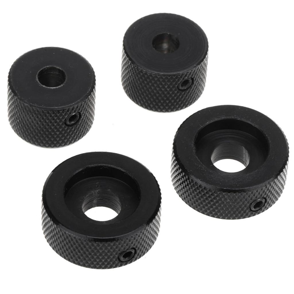 Musiclily Pro Steel Universal Metal Stack Knobs for Electric Black of Guitar/Bass, (Set 2)