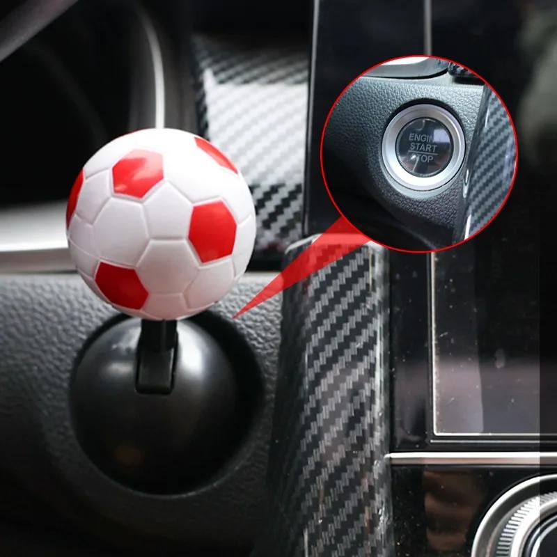 Car One Click Start Button Rocker Football Shaped Lever Engine Start Stop Button Joystick Decoration Cover Modified Accessories