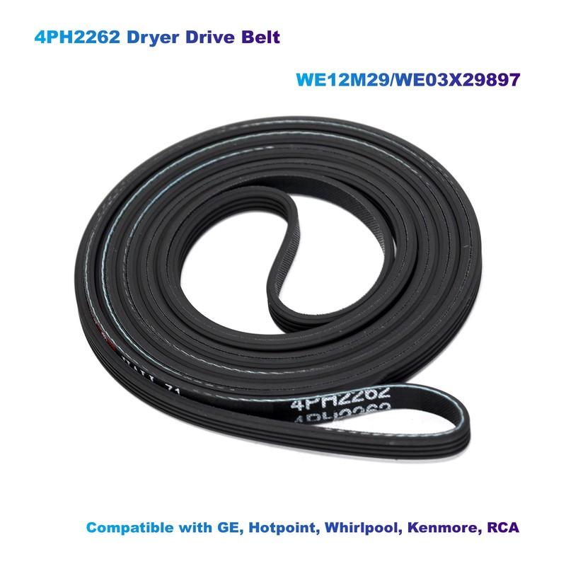4PH2262 Dryer Drive Belt WE12M29/WE03X29897 Compatible with GE, Hotpoint, Whirlpool, Kenmore, RCA