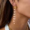 Design Sense Sweet Style 18K Gold, Freshwater Pearl Paper Clip Pendant Fringed Earrings Earrings