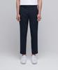 Pinstripe Tapered Hidden Banding Crop Slacks [Navy]