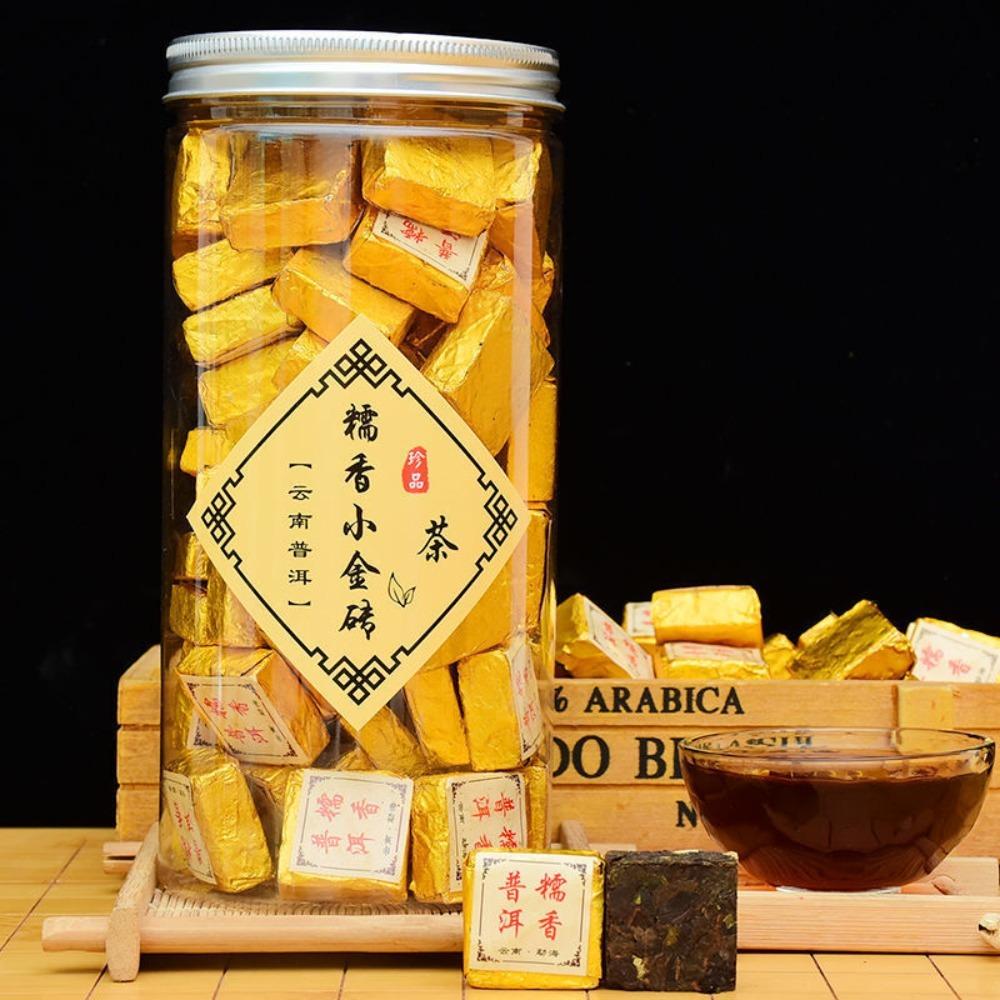 

Мини-чай пуэр из золотистого кирпича Юньнань Мэнхай, выдержанный древний чай из дерева Гунтин 150g/1 can