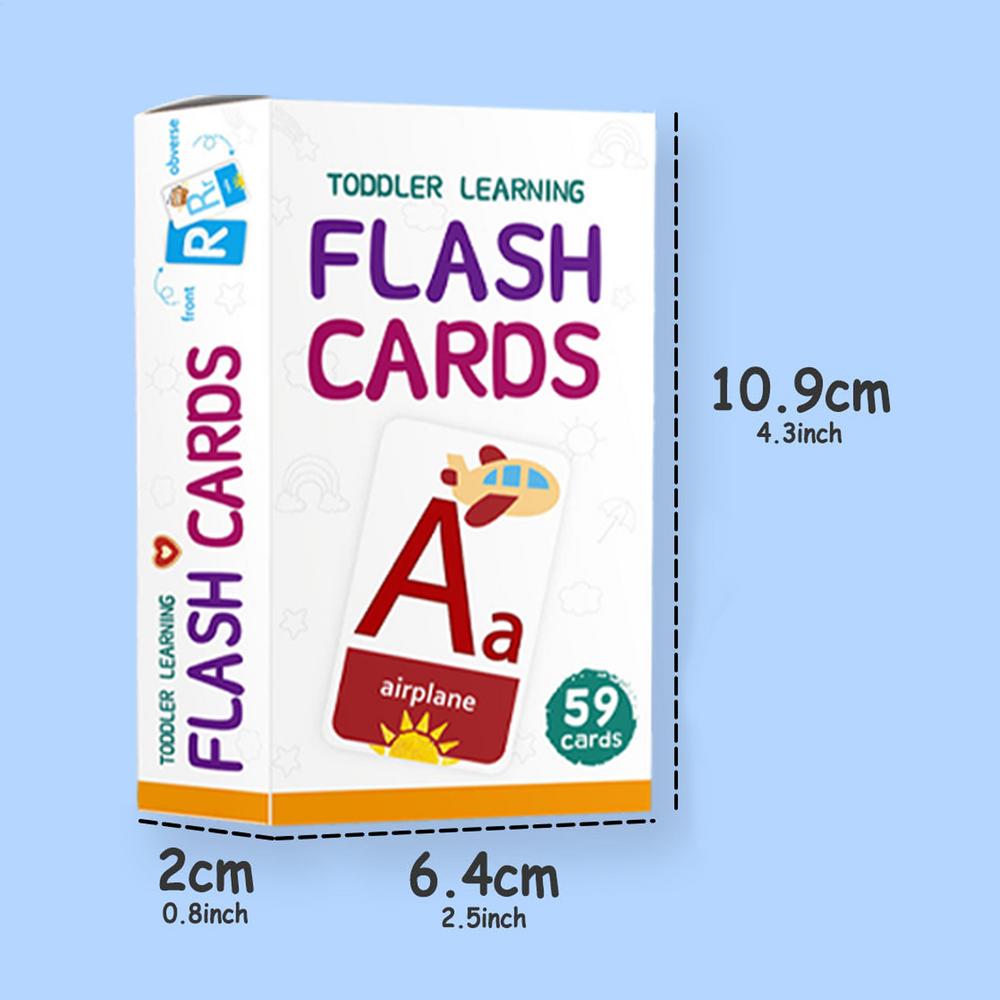 Alphabet Flash Cards Double-Sided Math & Phonics Kindergarten Toy 59 Cards Parent Participation Education Game Alphabet Number белый