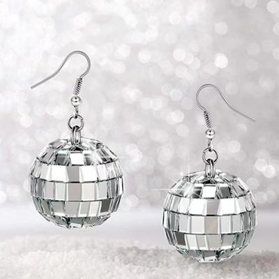 Orecchini Argento Grandi Palla di Natale Specchio Orecchini alla Moda