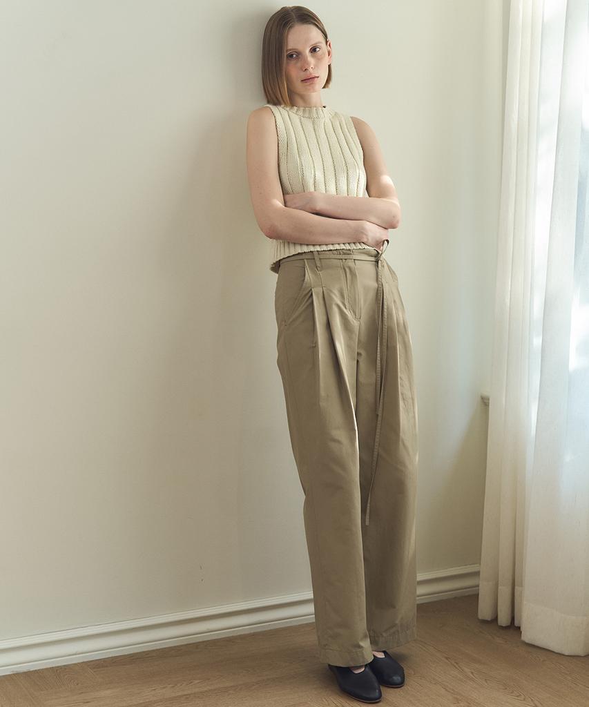 Leopeusaideuhwaiteulabel Grace Tuck Pants Sand