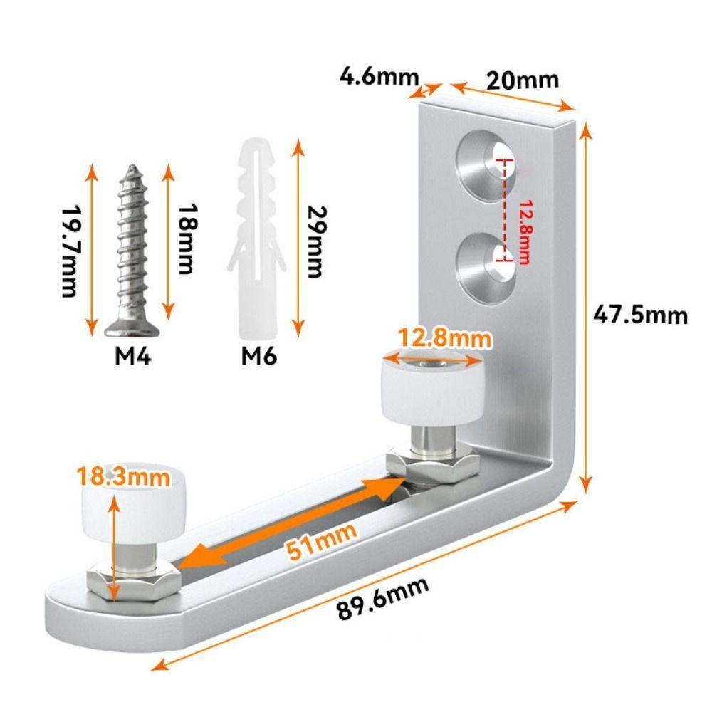 Adjustable Barn Door Swing Stop Double Wheel Bottom Guide Durable Barn Door Floor Guide Residence